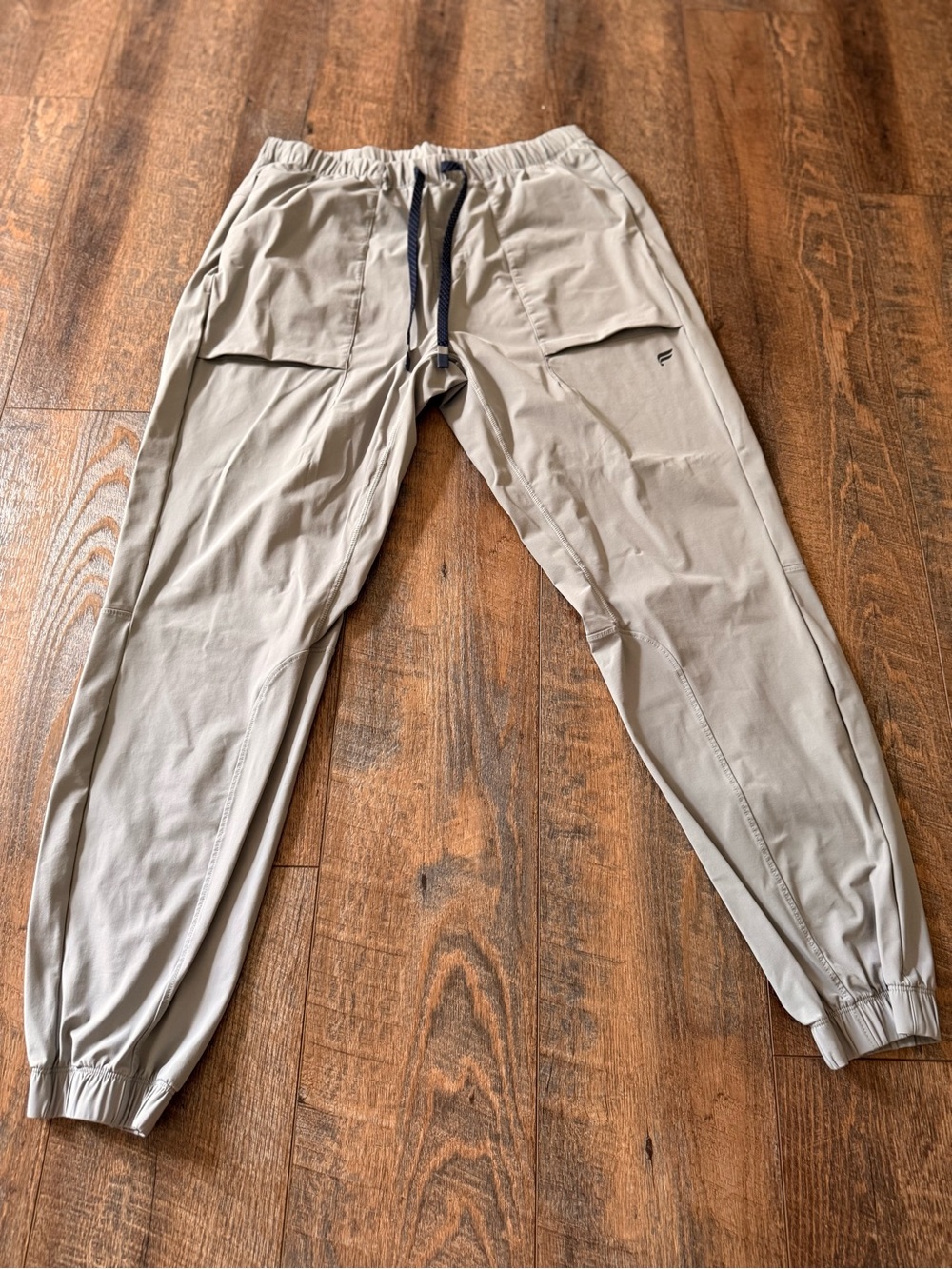 Fabletics Men's Light Gray Jogger Pants with Drawstring